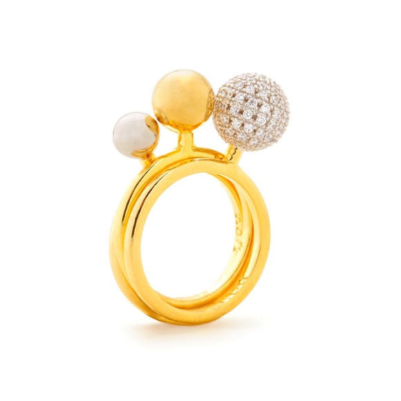 Noir NYC gold sylvia stackable ring set - Picture 1 of 4